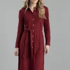 Jersey Shirt Dress - Plumped Red