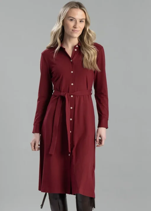 Jersey Shirt Dress - Plumped Red