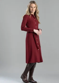Jersey Shirt Dress - Plumped Red