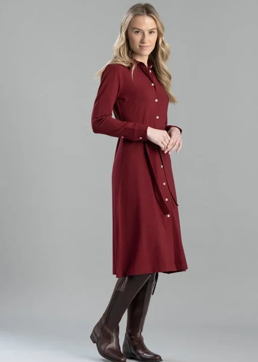 Jersey Shirt Dress - Plumped Red