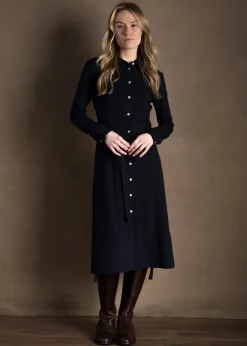 Jersey Shirt Dress - Evening Blue