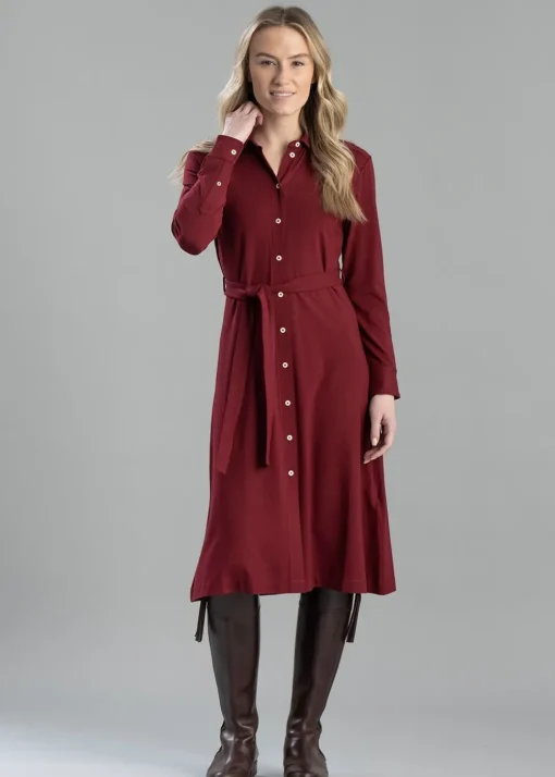 Jersey Shirt Dress - Plumped Red