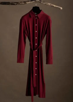 Jersey Shirt Dress - Plumped Red
