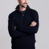 Jesper T-Neck Windproof - Dark Navy