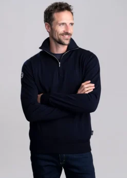Jesper T-Neck Windproof - Dark Navy