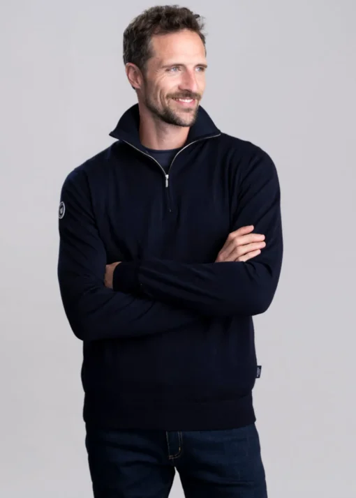 Jesper T-Neck Windproof - Dark Navy