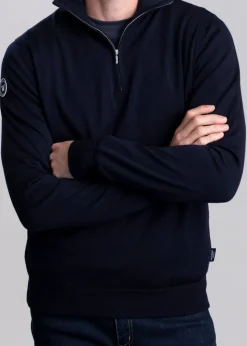 Jesper T-Neck Windproof - Dark Navy
