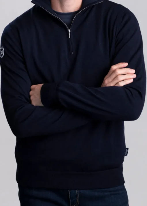 Jesper T-Neck Windproof - Dark Navy