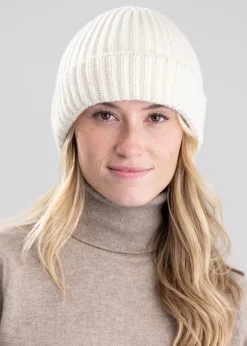 Jude Cashmere Beanie - White Undyed