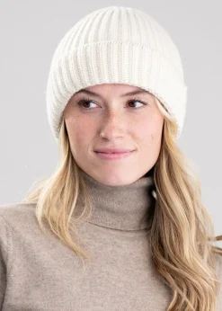 Jude Cashmere Beanie - White Undyed