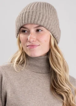 Jude Cashmere Beanie - Dark Natural