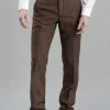 Kimmerston Tweed Trousers - Coffee Twill with Blue and Red Check