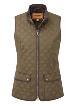 Ladies Quilted Gilet - Olive