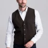 Lambswool 2 Ply Waistcoat - Cocoa