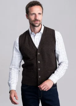 Lambswool 2 Ply Waistcoat - Cocoa