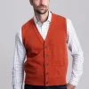 Lambswool 2 Ply Waistcoat - Ember