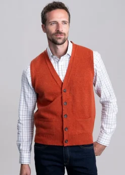 Lambswool 2 Ply Waistcoat - Ember