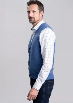 Lambswool 2 Ply Waistcoat - Jeans