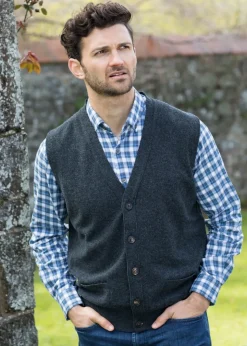 Lambswool 2 Ply Waistcoat - Charcoal