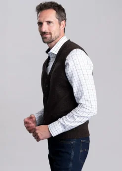 Lambswool 2 Ply Waistcoat - Cocoa