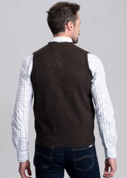 Lambswool 2 Ply Waistcoat - Cocoa