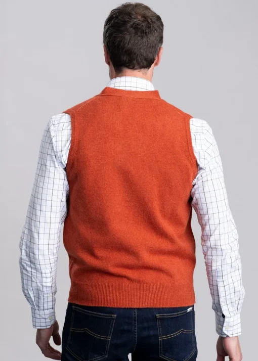 Lambswool 2 Ply Waistcoat - Ember