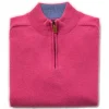 Lambswool 2 Ply Zip Neck - Lipstick with Jeans