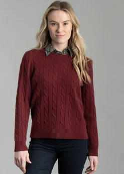 Lambswool Cable Crew Neck - Plumped Red