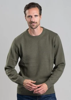 Lambswool Crew Neck Jumper - Moss