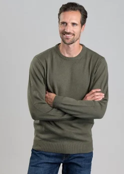Lambswool Crew Neck Jumper - Moss