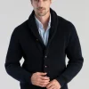 Lambswool Windsor Shawl Jacket - Navy