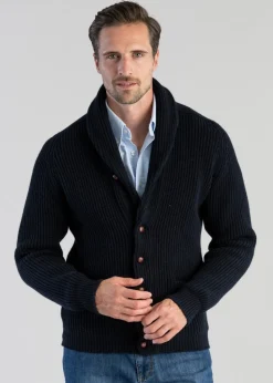 Lambswool Windsor Shawl Jacket - Navy