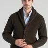 Lambswool Windsor Shawl Jacket - Cocoa