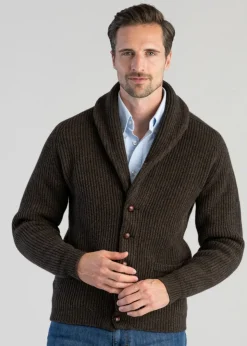Lambswool Windsor Shawl Jacket - Cocoa