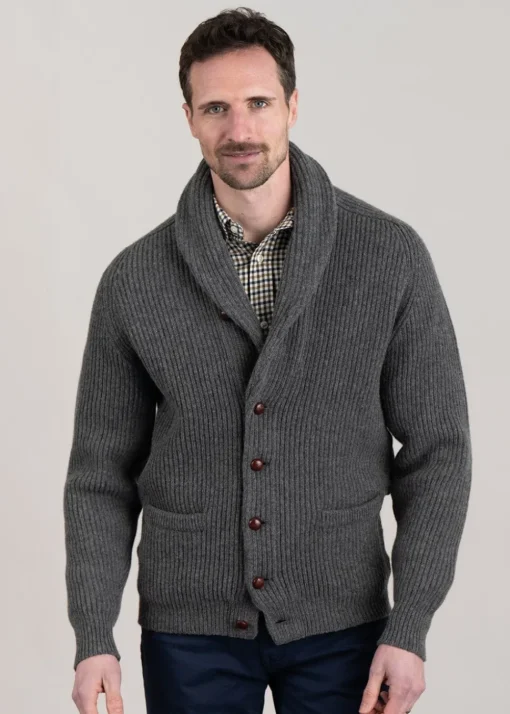 Lambswool Windsor Shawl Jacket - Cliff