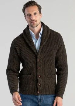 Lambswool Windsor Shawl Jacket - Cocoa
