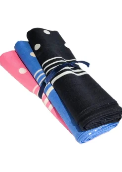 Large Spotted Handkerchief (3 Pack Tied) - Pink, Navy and Blue