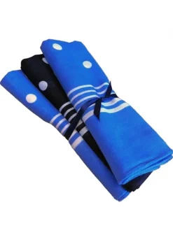 Large Spotted Handkerchief (3 Pack Tied) - Light Blue, Navy Blue and Light Blue