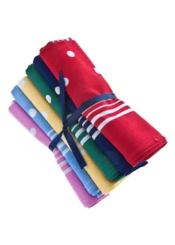 Large Spotted Handkerchief (6 Pack Tied) - Drk Blue, Green, Lt Blue, Pink, Red and Yellow