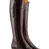 Leather Regina Heeled Boots - Mahogany