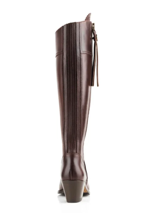 Leather Regina Heeled Boots - Mahogany