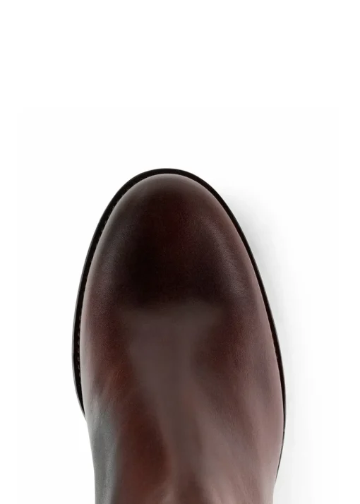 Leather Regina Heeled Boots - Mahogany