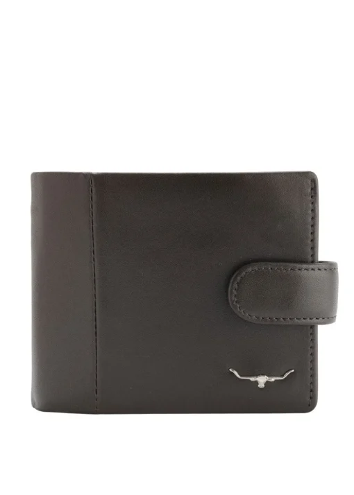 Leather Wallet with Coin Pocket - Brown