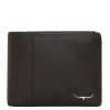 Leather Wallet with Coin Pocket - Brown