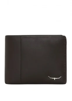 Leather Wallet with Coin Pocket - Brown