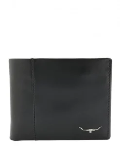Leather Wallet with Coin Pocket - Black