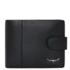 Leather Wallet with Coin Pocket - Black