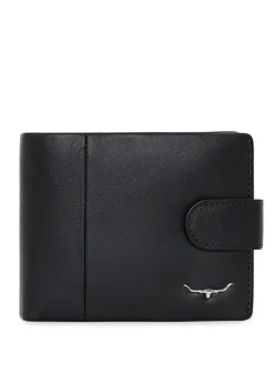 Leather Wallet with Coin Pocket - Black