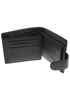 Leather Wallet with Coin Pocket - Brown