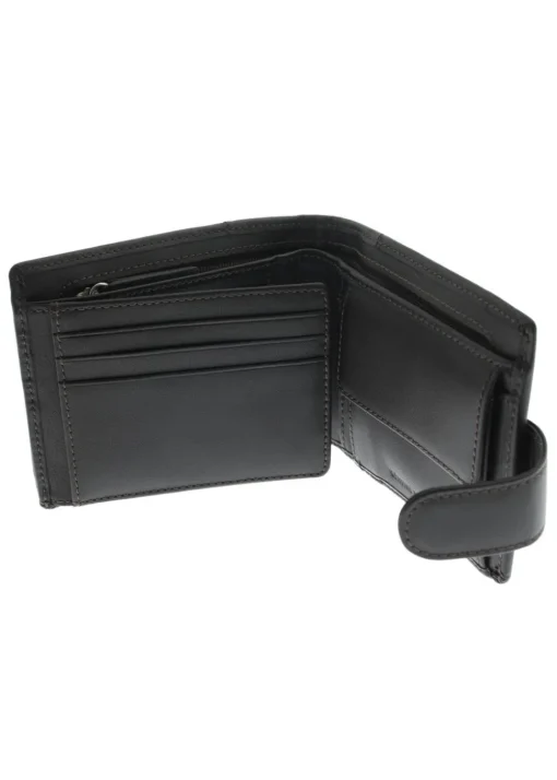Leather Wallet with Coin Pocket - Brown
